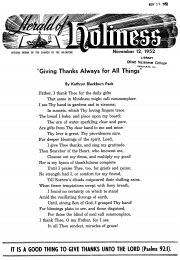 Title Page of Herald of Holiness - November 12, 1952