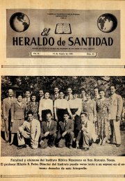 Portada, Facultad y alumnos del Instituto Bíblico Nazareno en San Antonio, Texas