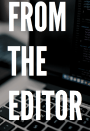 "From the Editor" with a computer in the background