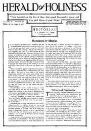 Title Page of Herald of Holiness - August 31, 1921
