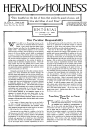Front page of Herald of Holiness - October 26, 1921