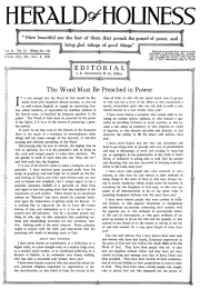 Front page of Herald of Holiness - November 8, 1922