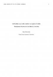 Soil Fertility in an Acidic Andisol: An Analysis of Acidity Management Practices in Vara Blanca, Costa Rica