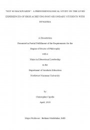 “Not so backwards”: a phenomenological study on the lived experiences of high achieving post-secondary students with dyslexia