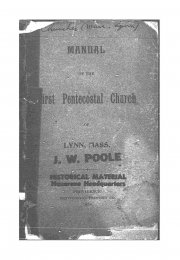 Manual of the First Pentecostal Church of Lynn, Mass. 1898