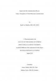 Inquiry into the Communication Process: Nurses’ Perceptions of Nurse/Physician Communication