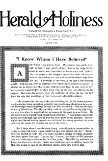 Title Page of Herald of Holiness - April 28, 1920