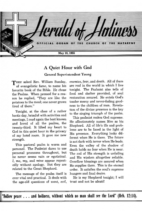 Title Page of Herald of Holiness - May 18, 1955