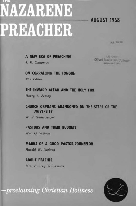 Title Page of Nazarene Preacher