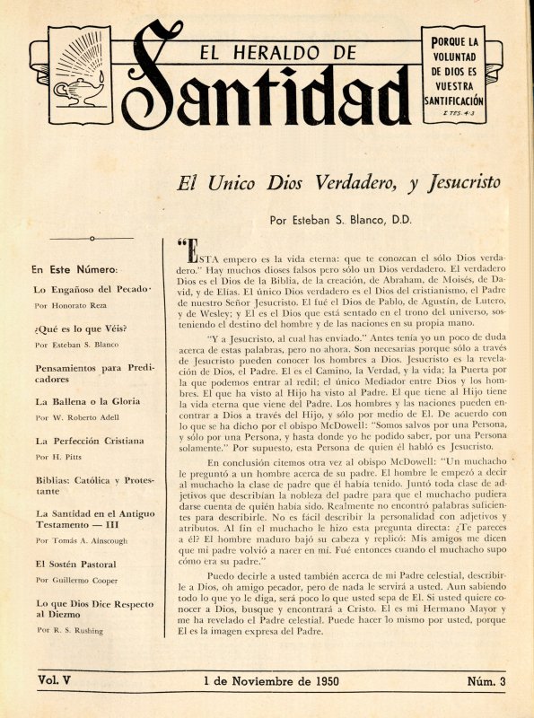 Portada: El único Dios verdadero y Jesucristo, Esteban S. Blanco