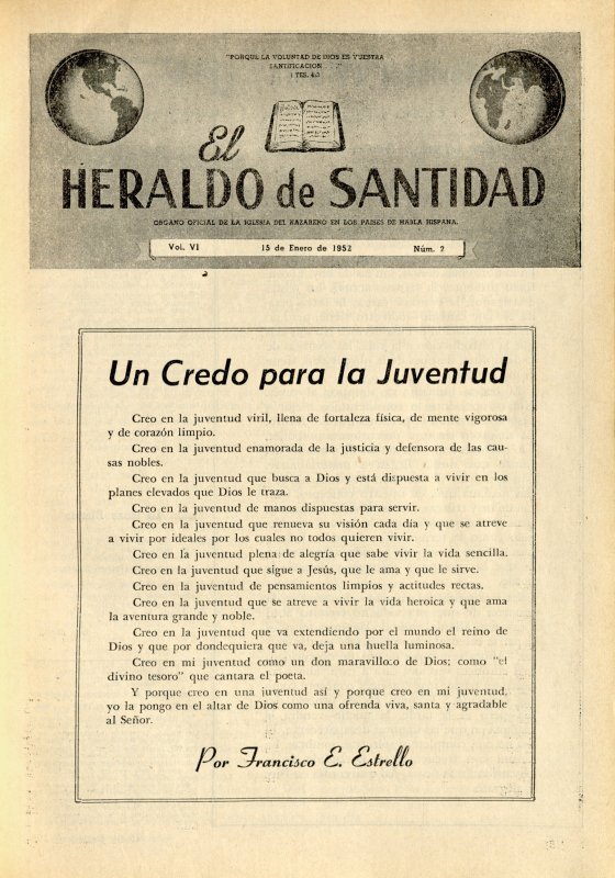 Portada: Un credo para la juventud, Francisco E. Estrello
