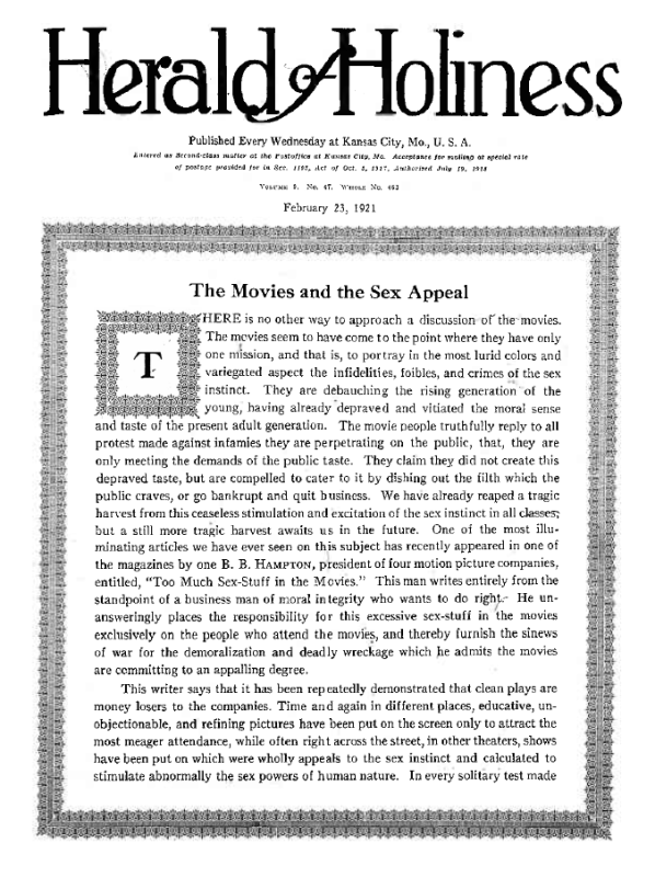 Title Page of Herald of Holiness - February 23, 1921