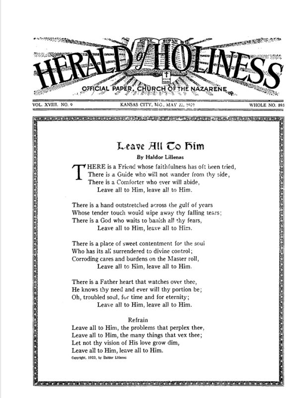 Front page of Herald of Holiness - May 22, 1929