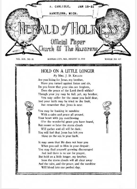 Front page of Herald of Holiness - August 13, 1930