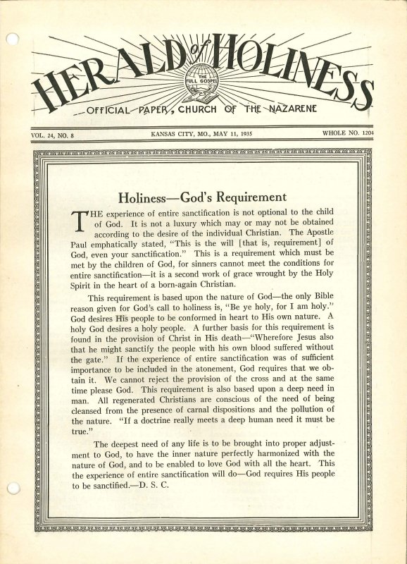 HERALD OF HOLINESS - May 11, 1935