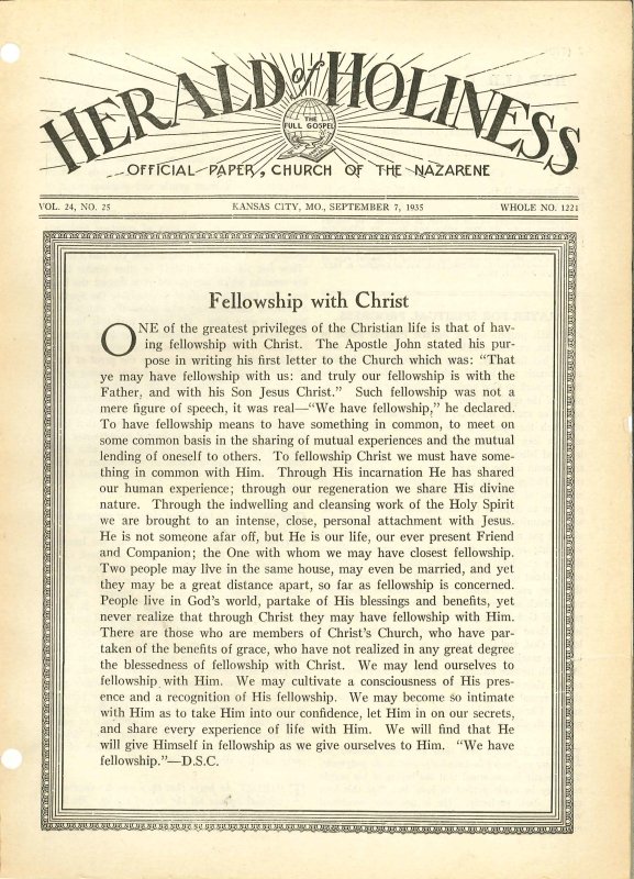 HERALD OF HOLINESS - September 7, 1935