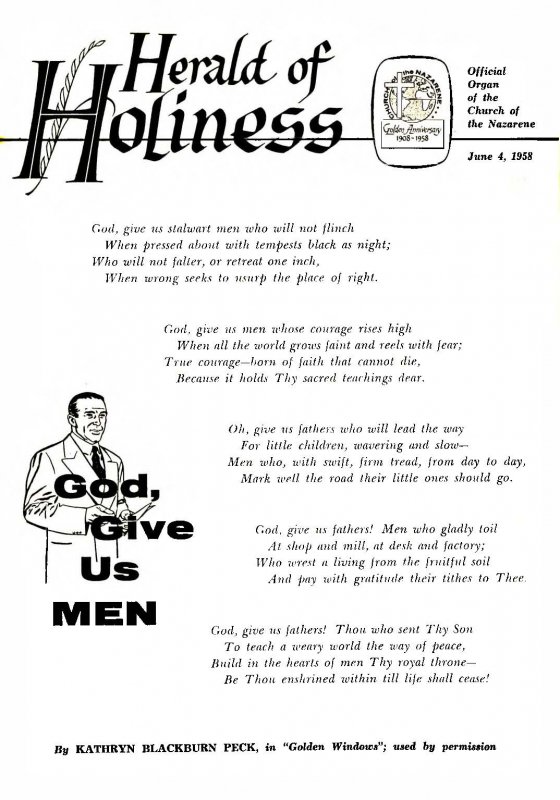 Herald of Holiness - June 4, 1958