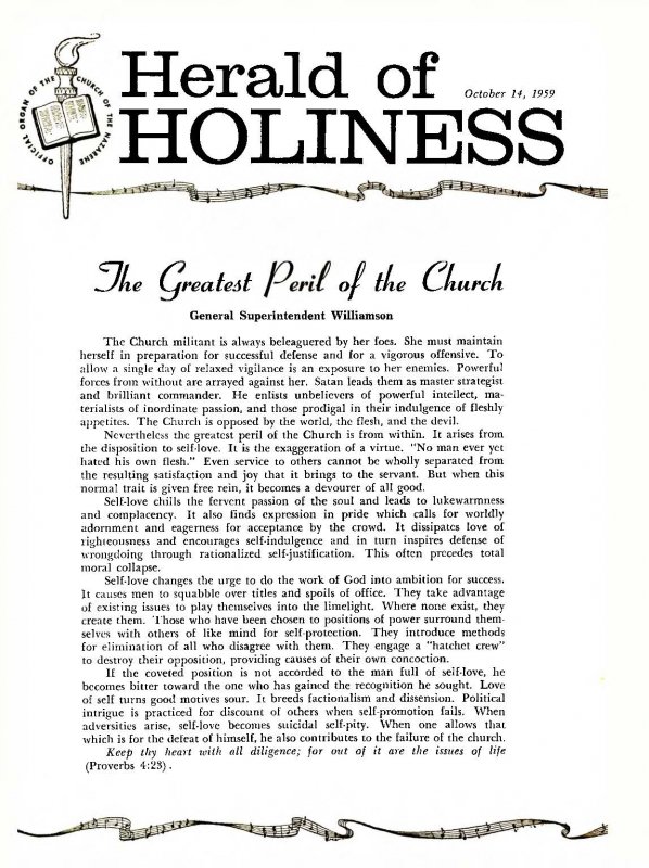 Herald of Holiness - October 14, 1959