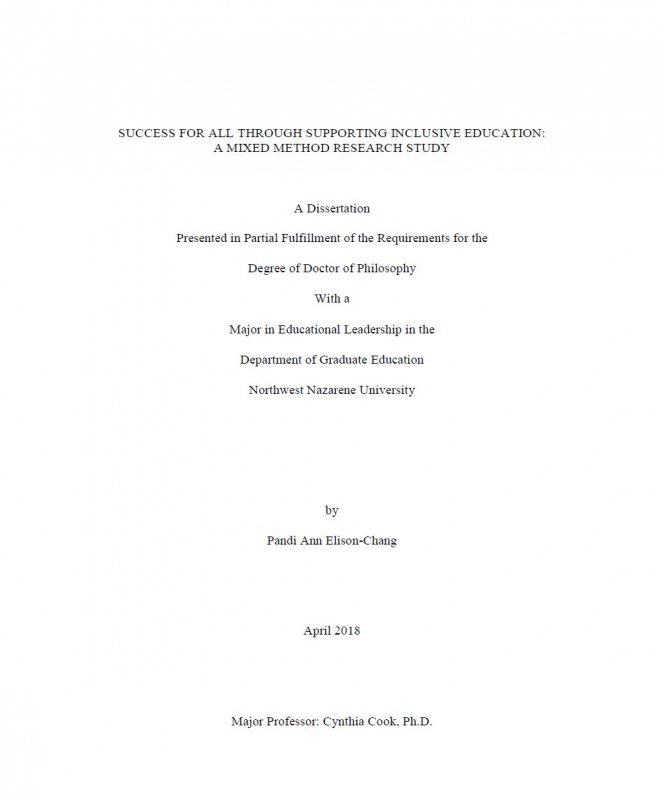 Success for all through supporting inclusive education: a mixed method research study